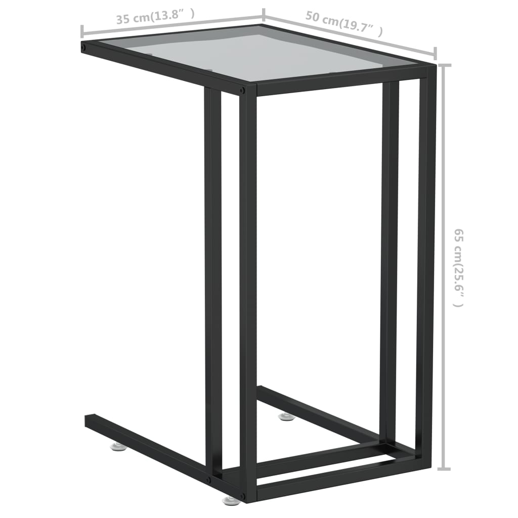 Table d'appoint ordinateur Transparent 50x35x65 cm Verre trempé - XIOS