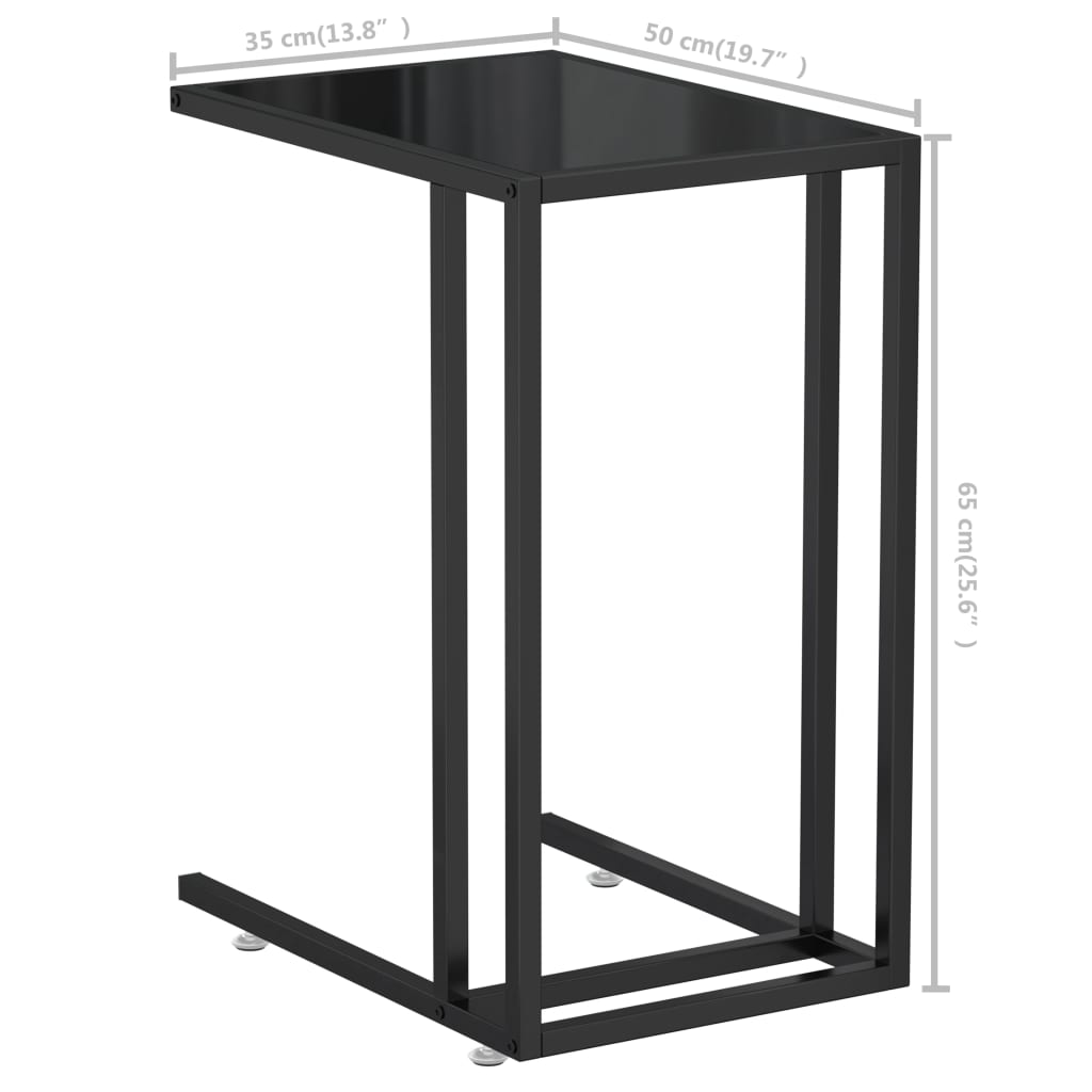 Table d'appoint pour ordinateur Noir 50x35x65 cm Verre trempé - XIOS