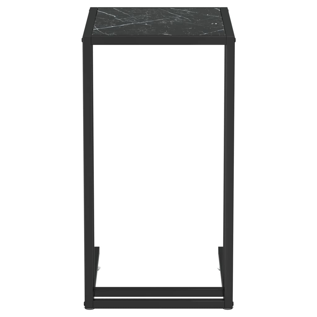 Table d'appoint ordinateur Marbre noir 50x35x65 cm Verre trempé - XIOS