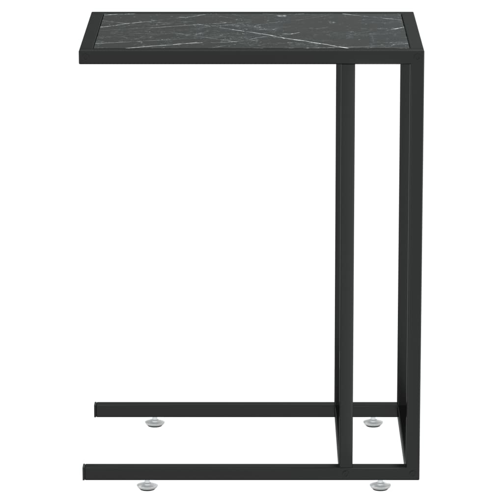 Table d'appoint ordinateur Marbre noir 50x35x65 cm Verre trempé - XIOS
