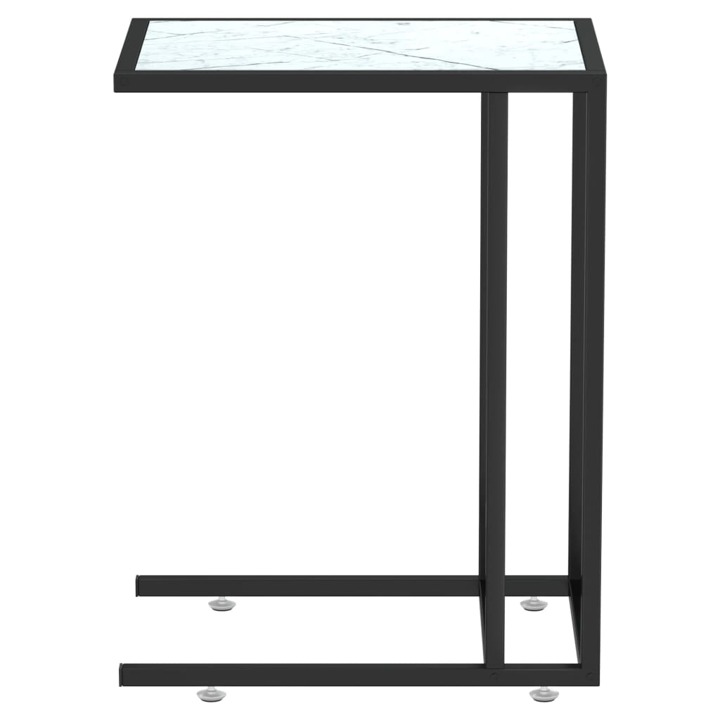 Table d'appoint ordinateur Marbre blanc 50x35x65cm Verre trempé - XIOS