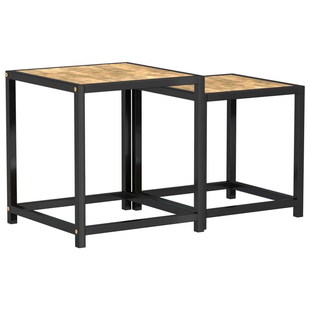 Tables à thé 2 pcs MDF Noir et jaune - XIOS