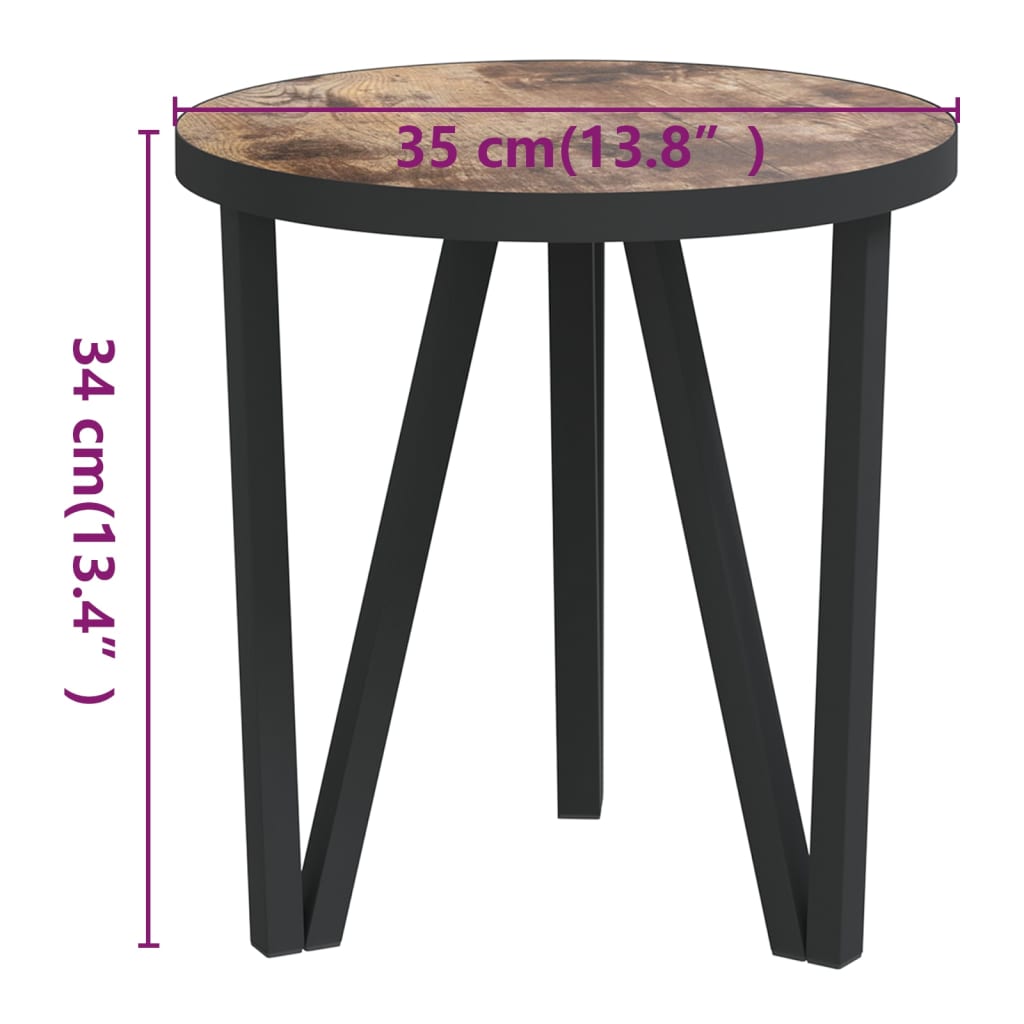 Table à thé Noir et jaune Ø35 cm MDF - XIOS