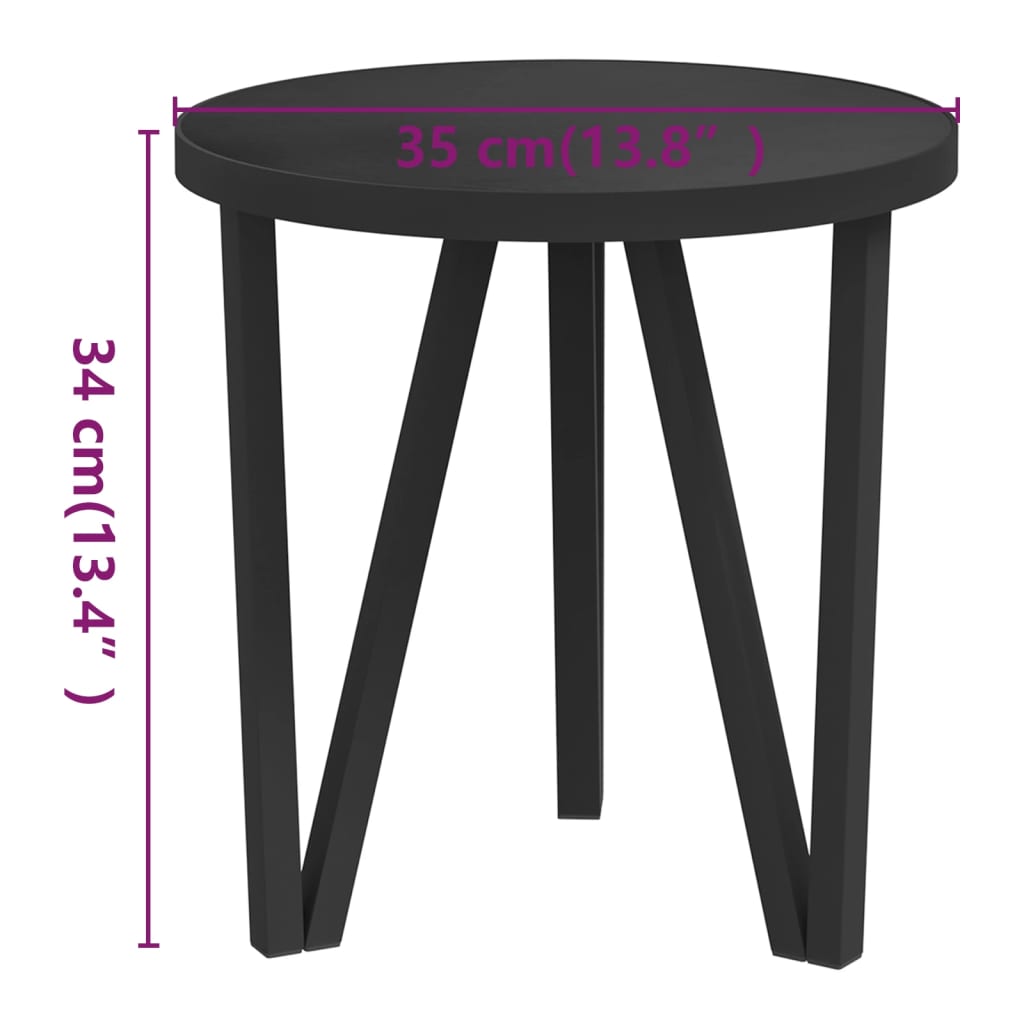 Table à thé Noir Ø35 cm MDF - XIOS