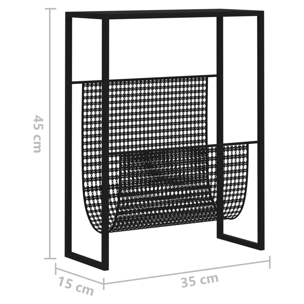 Porte-revue Noir 35x15x45 cm Acier - XIOS