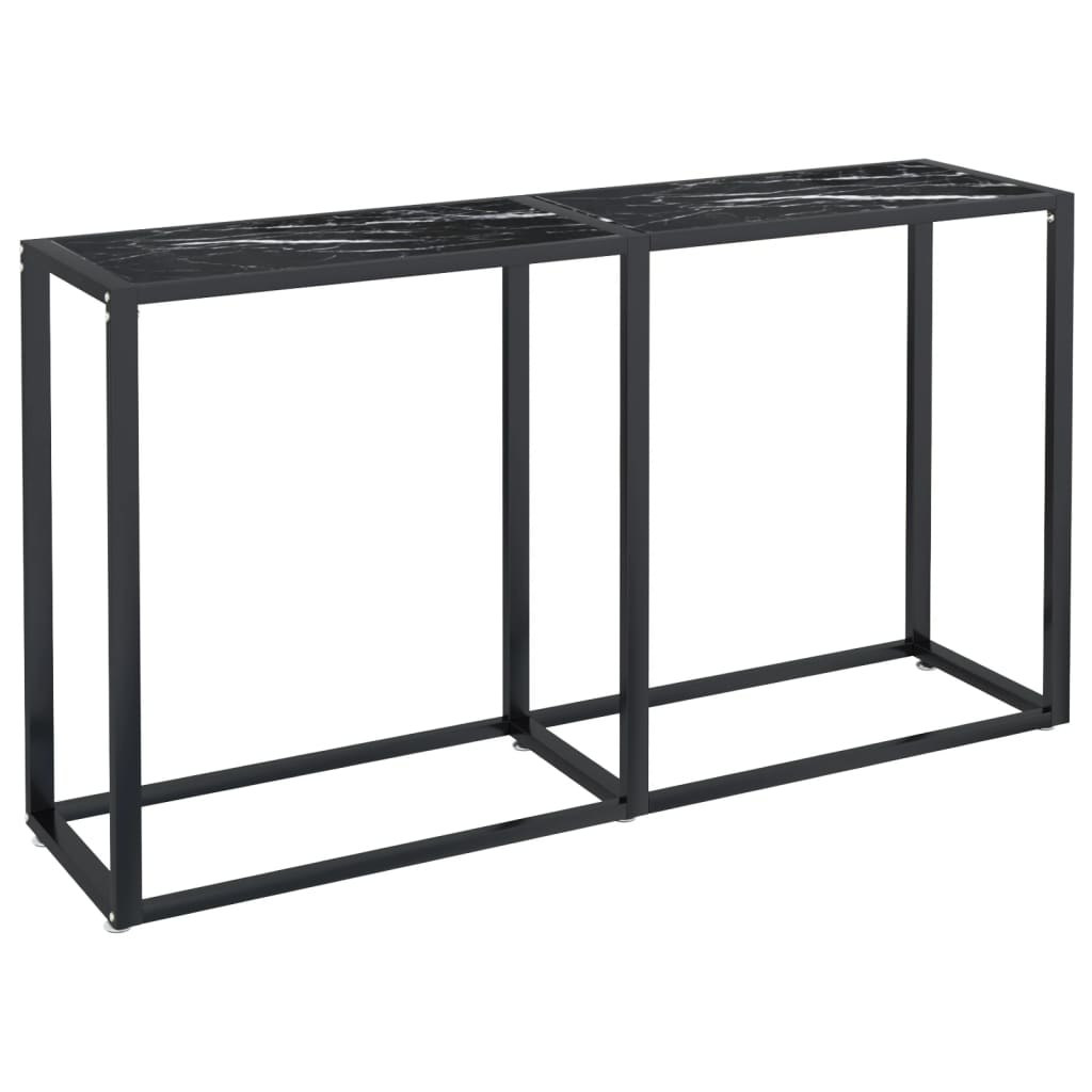 Table console Marbre noir 140x35x75,5 cm Verre trempé - XIOS