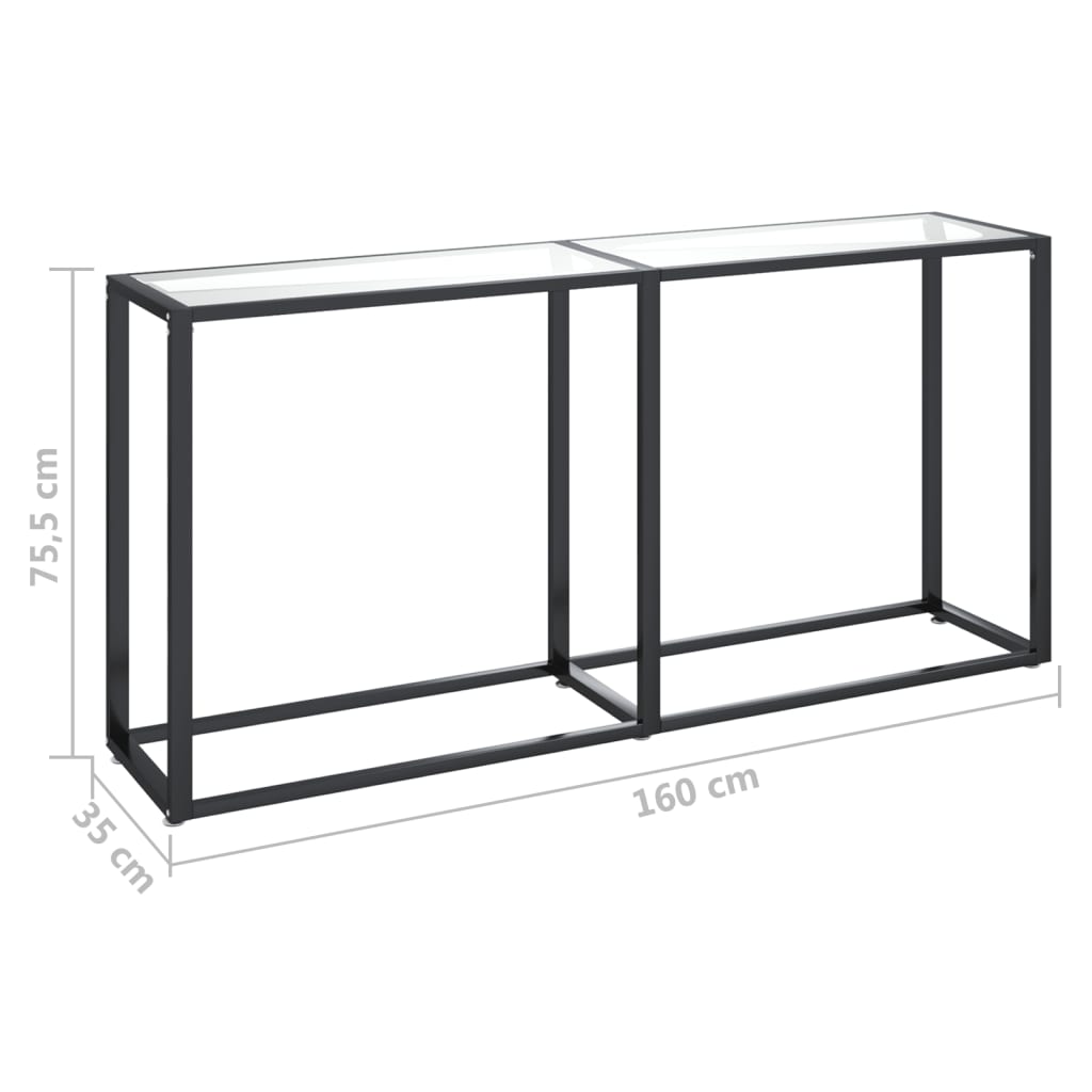 Table console Transparent 160x35x75,5 cm Verre trempé - XIOS
