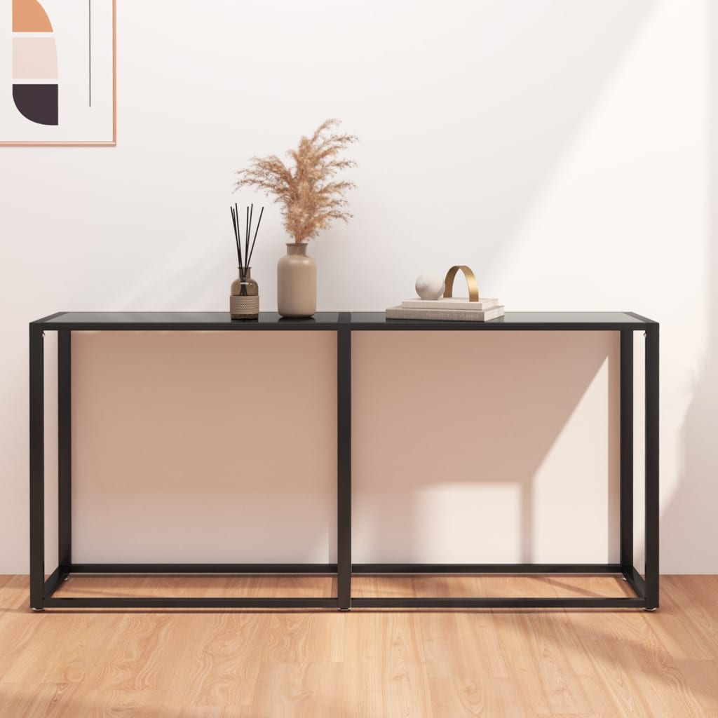 Table console Noir 160x35x75,5 cm Verre trempé - XIOS