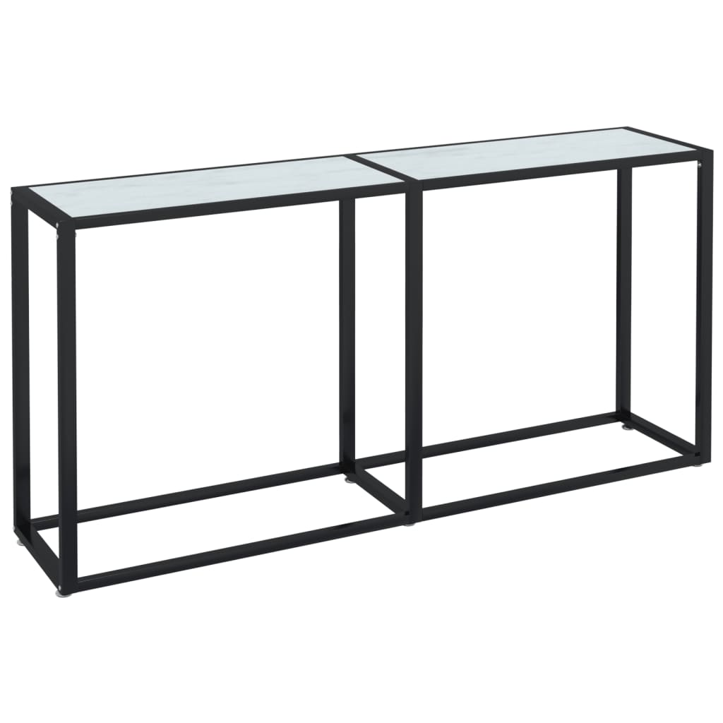 Table console Marbre blanc 160x35x75,5 cm Verre trempé - XIOS