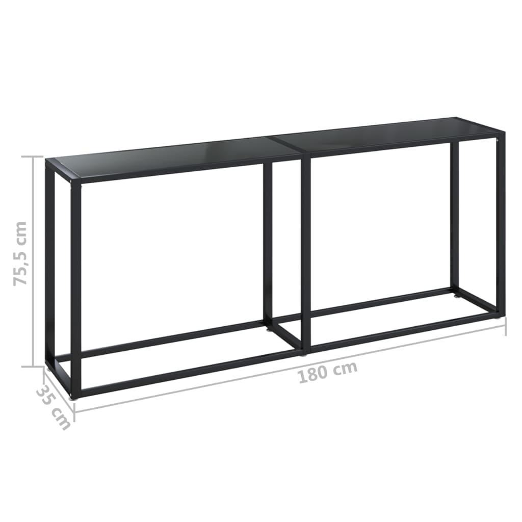 Table console Noir 180x35x75,5 cm Verre trempé - XIOS