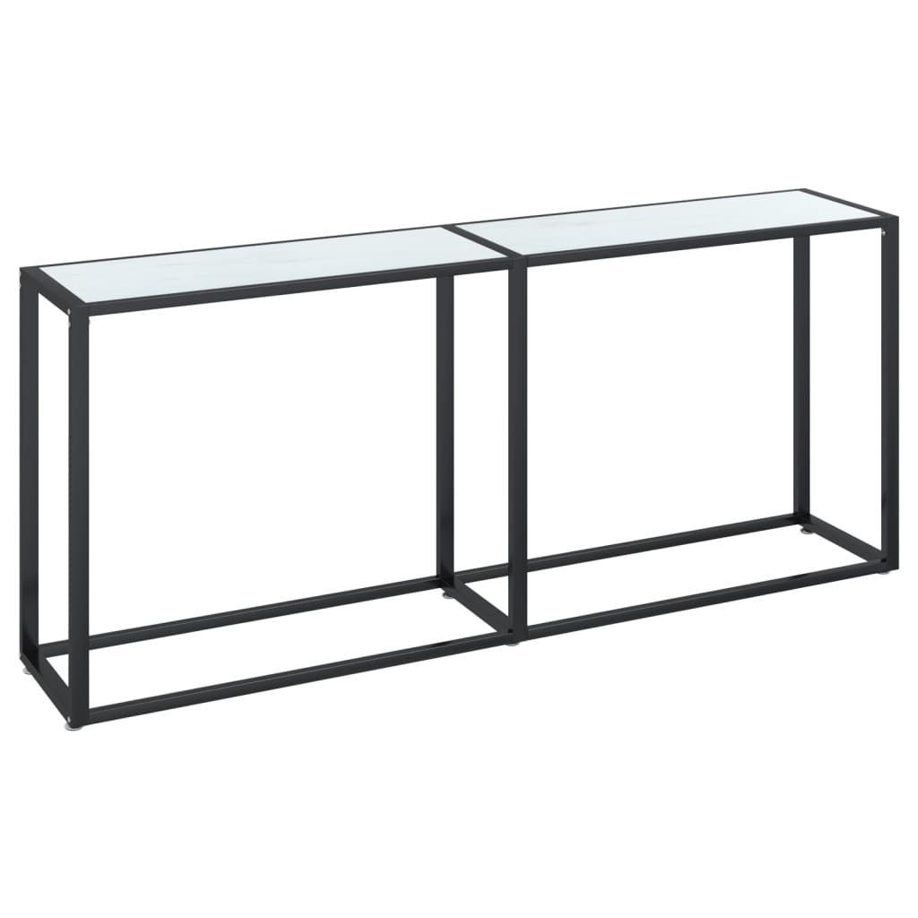Table console Marbre blanc 180x35x75,5 cm Verre trempé - XIOS