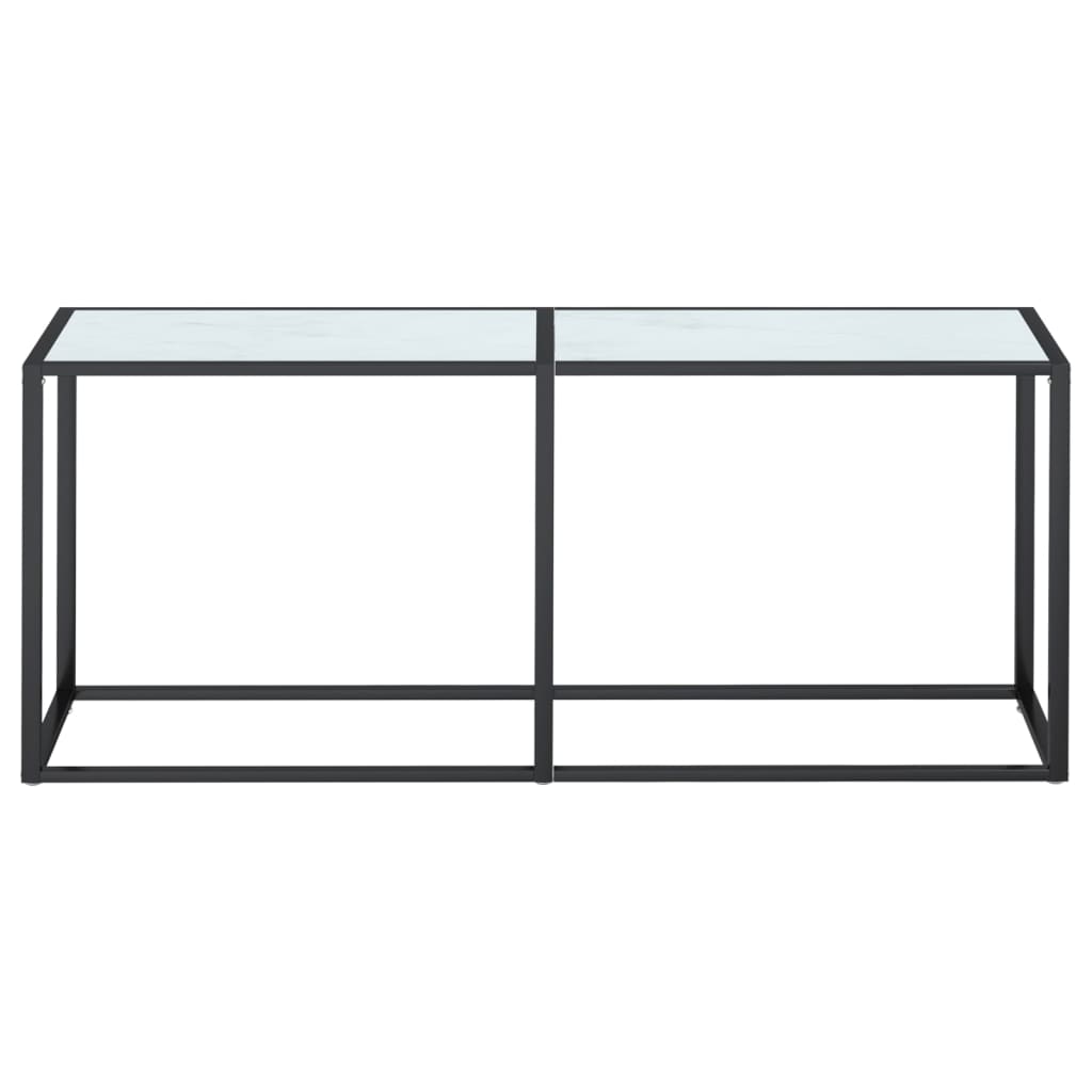 Table console Marbre blanc 180x35x75,5 cm Verre trempé - XIOS