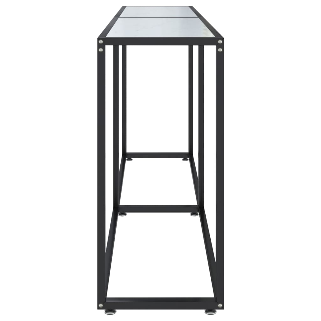 Table console Marbre blanc 180x35x75,5 cm Verre trempé - XIOS