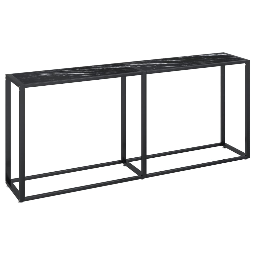 Table console Marbre noir 180x35x75,5 cm Verre trempé - XIOS