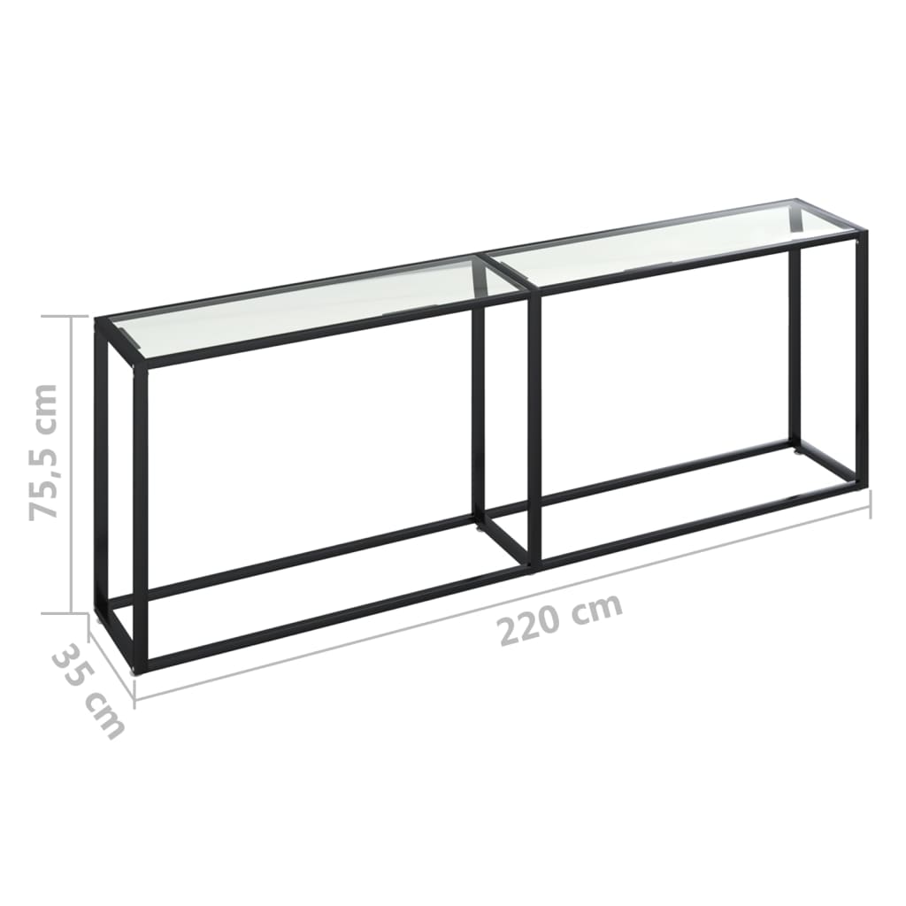 Table console Transparent 220x35x75,5 cm Verre trempé - XIOS