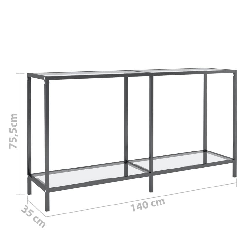 Table console Transparent 140x35x75,5 cm Verre trempé - XIOS