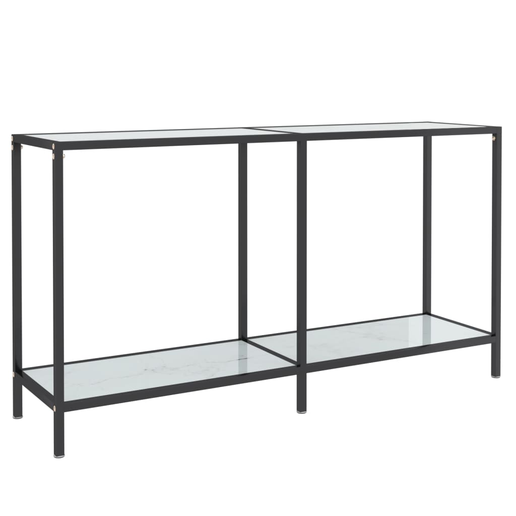 Table console Blanc 140x35x75,5 cm Verre trempé - XIOS