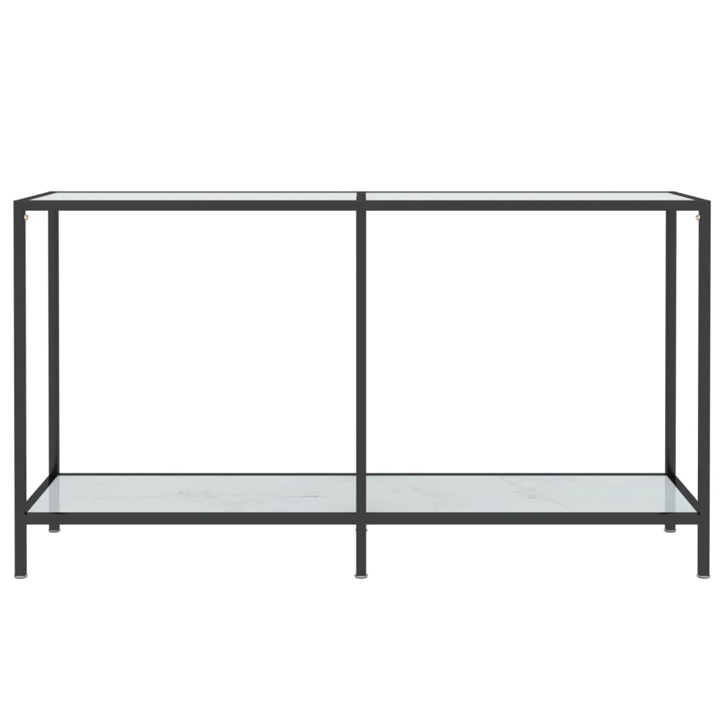 Table console Blanc 140x35x75,5 cm Verre trempé - XIOS