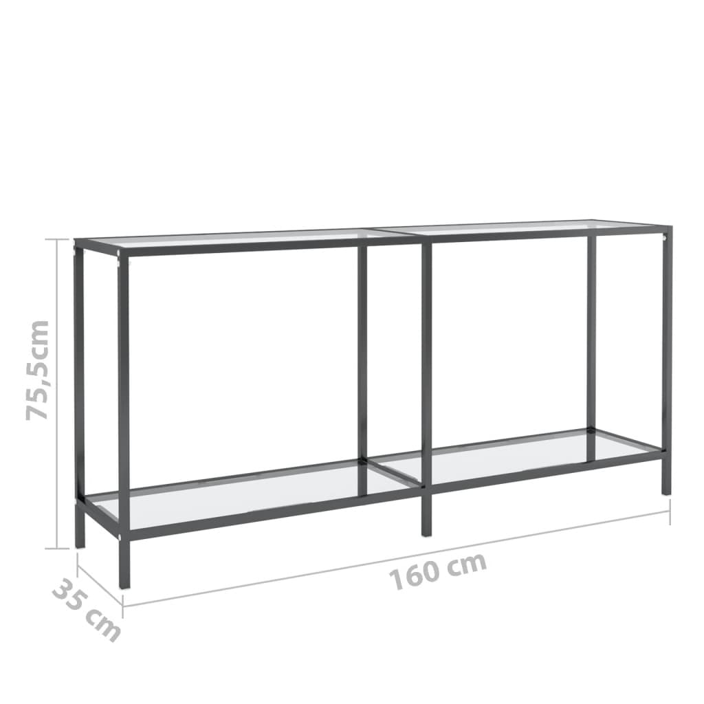 Table console Transparent 160x35x75,5 cm Verre trempé - XIOS