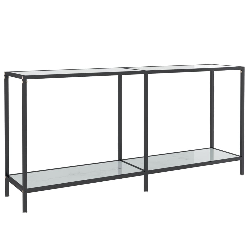 Table console Blanc 160x35x75,5 cm Verre trempé - XIOS