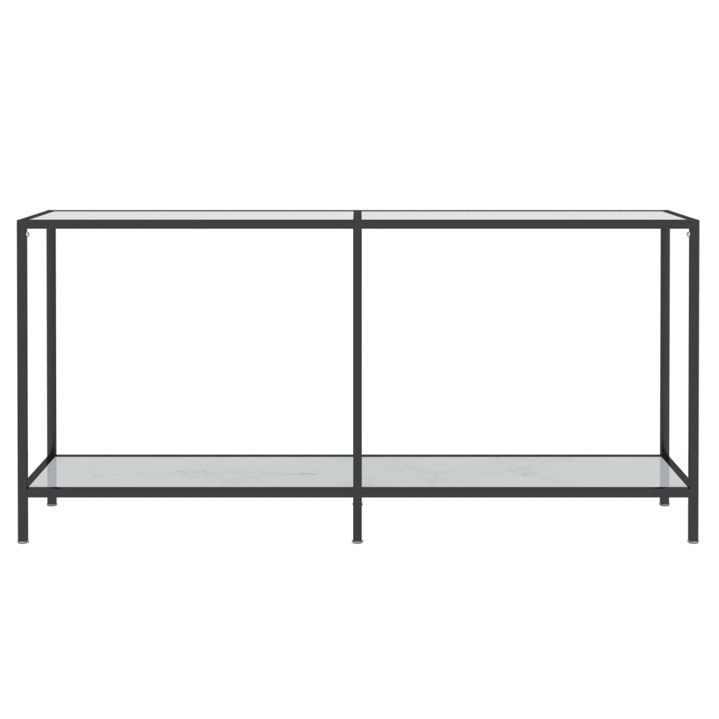 Table console Blanc 160x35x75,5 cm Verre trempé - XIOS