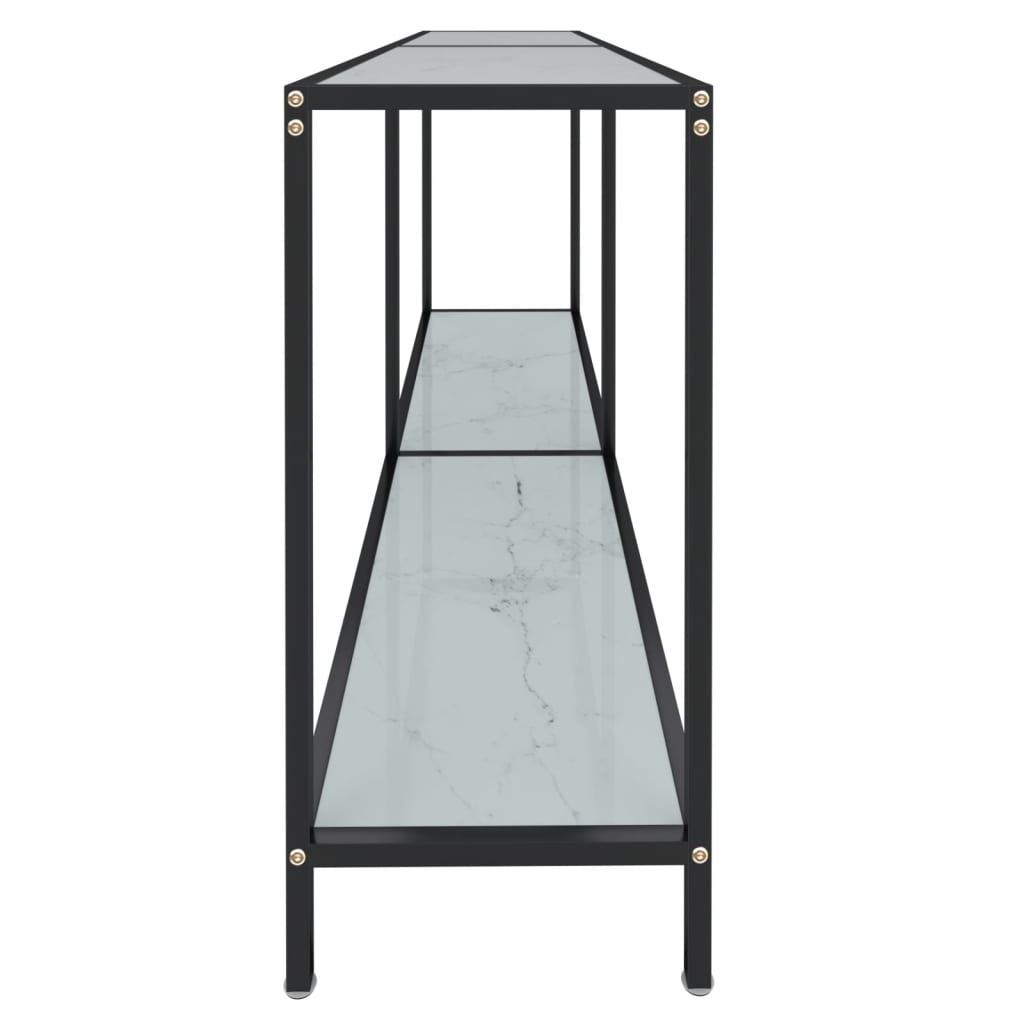 Table console Blanc 160x35x75,5 cm Verre trempé - XIOS