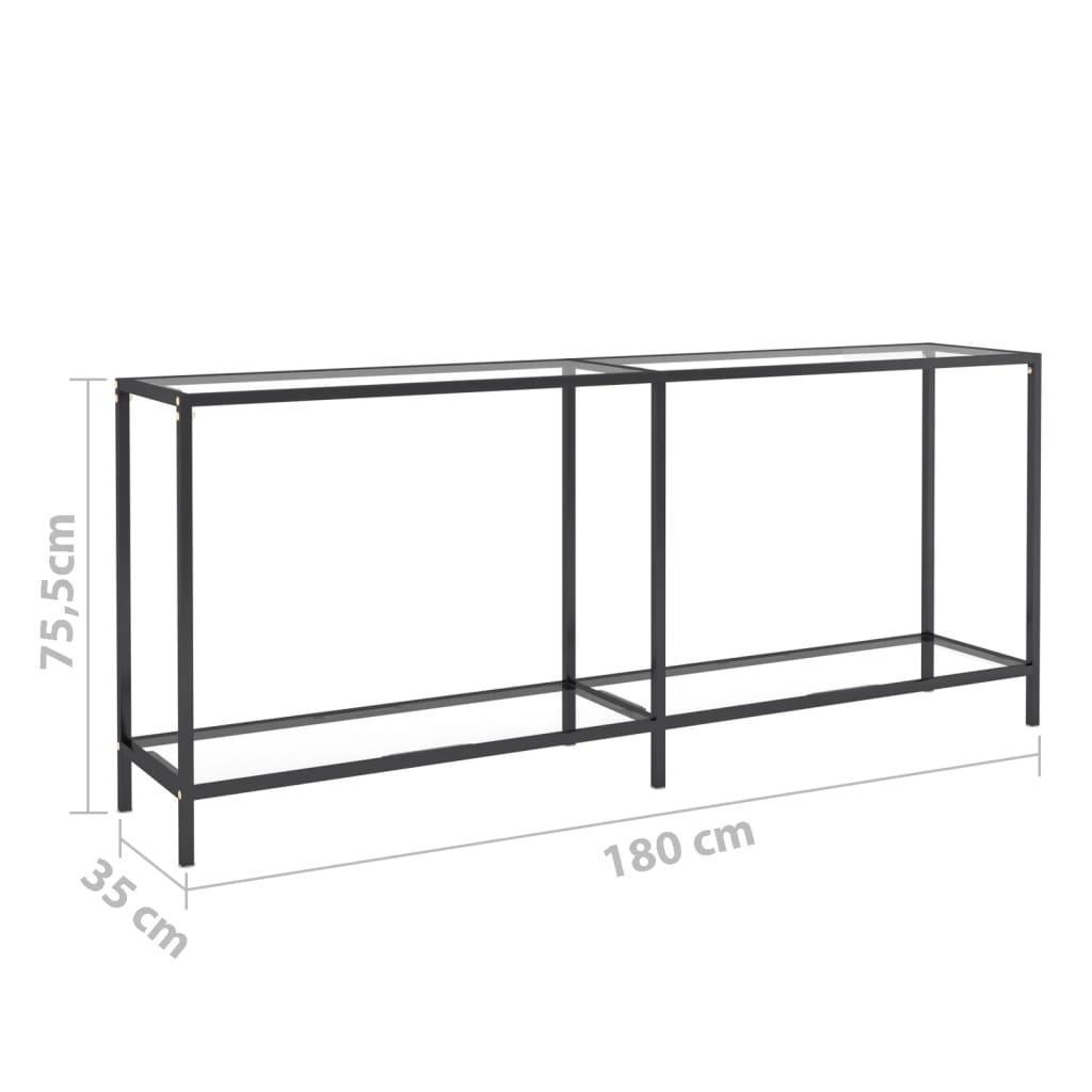 Table console Transparent 180x35x75,5 cm Verre trempé - XIOS