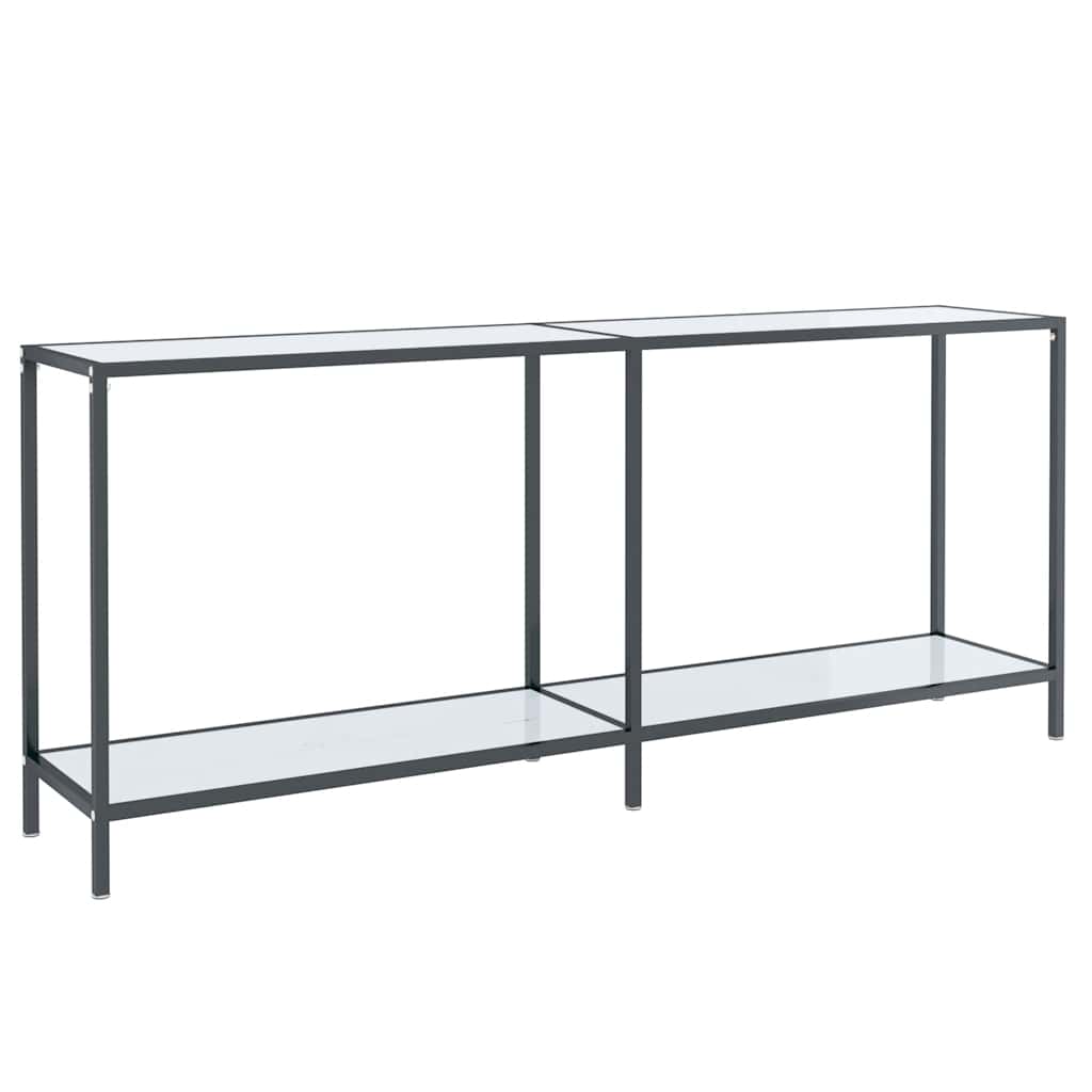 Table console Blanc 180x35x75,5 cm Verre trempé - XIOS