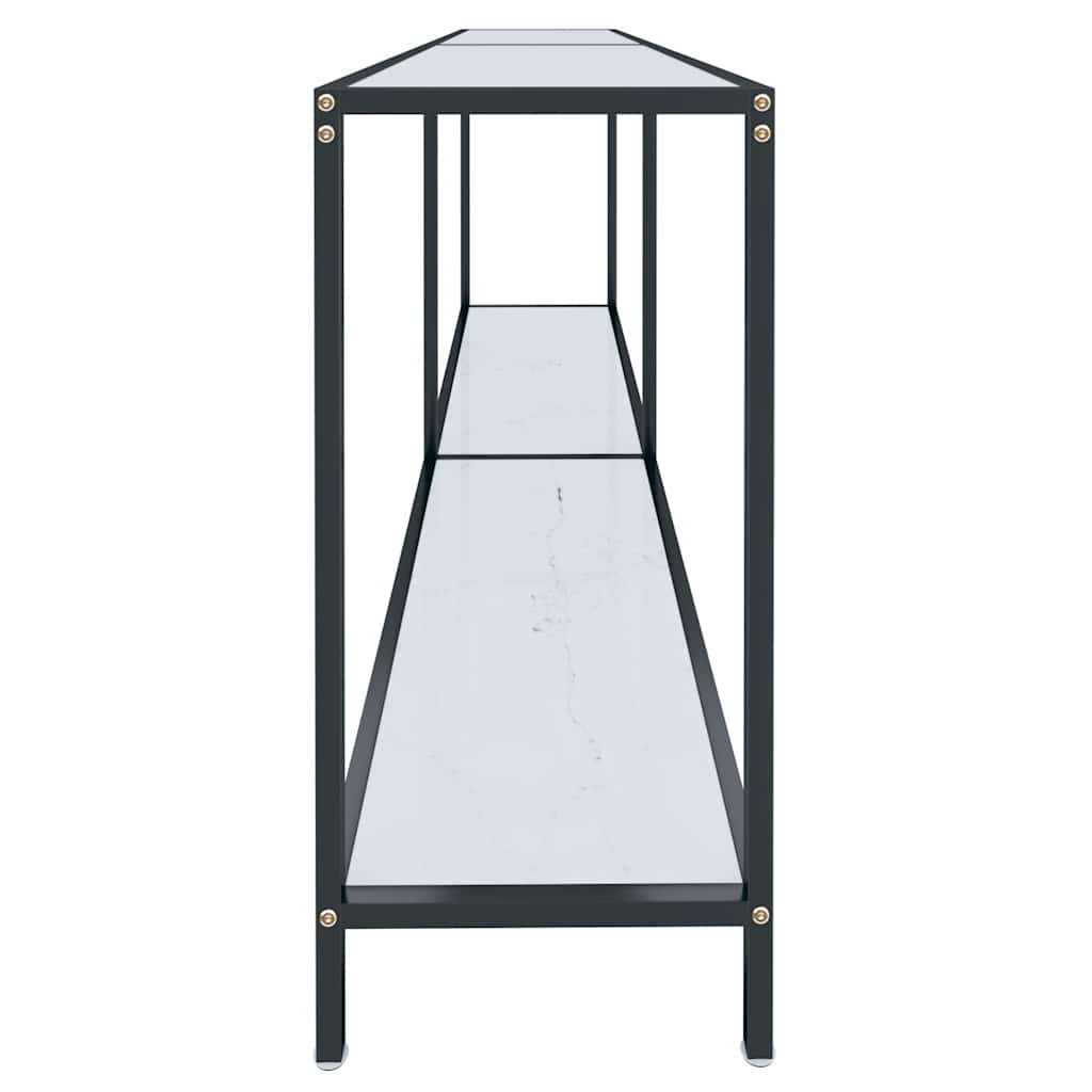 Table console Blanc 180x35x75,5 cm Verre trempé - XIOS