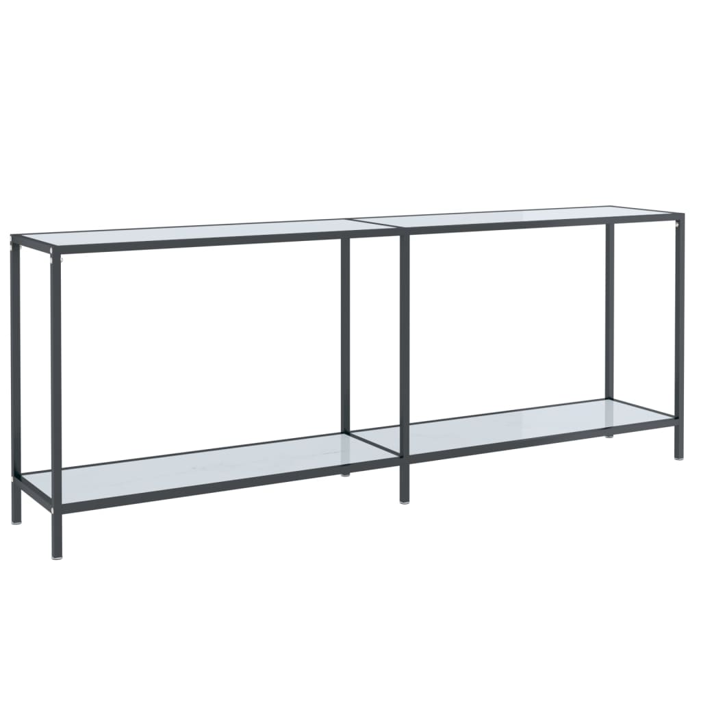 Table console Blanc 200x35x75,5 cm Verre trempé - XIOS