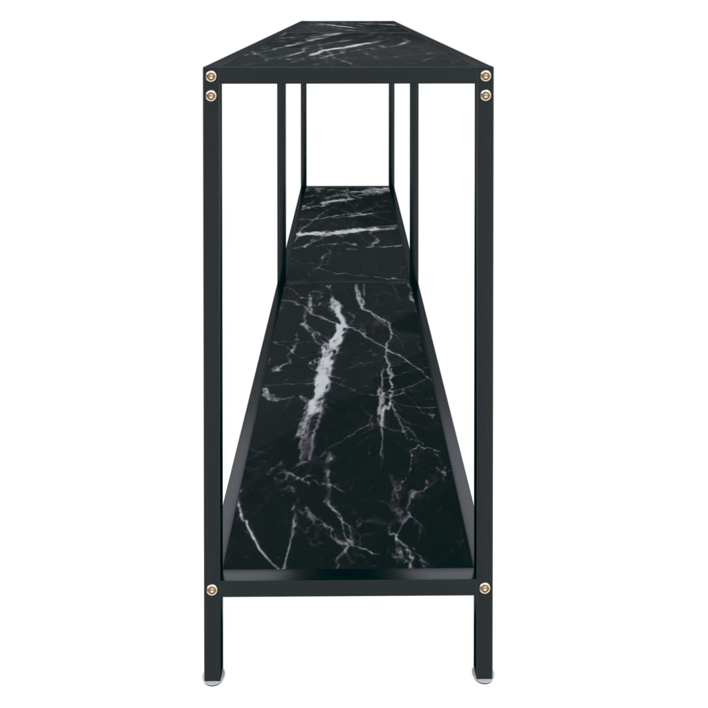 Table console Noir 200x35x75,5 cm Verre trempé - XIOS