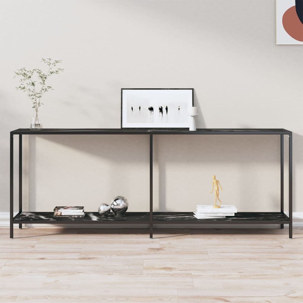 Table console Noir 200x35x75,5 cm Verre trempé - XIOS
