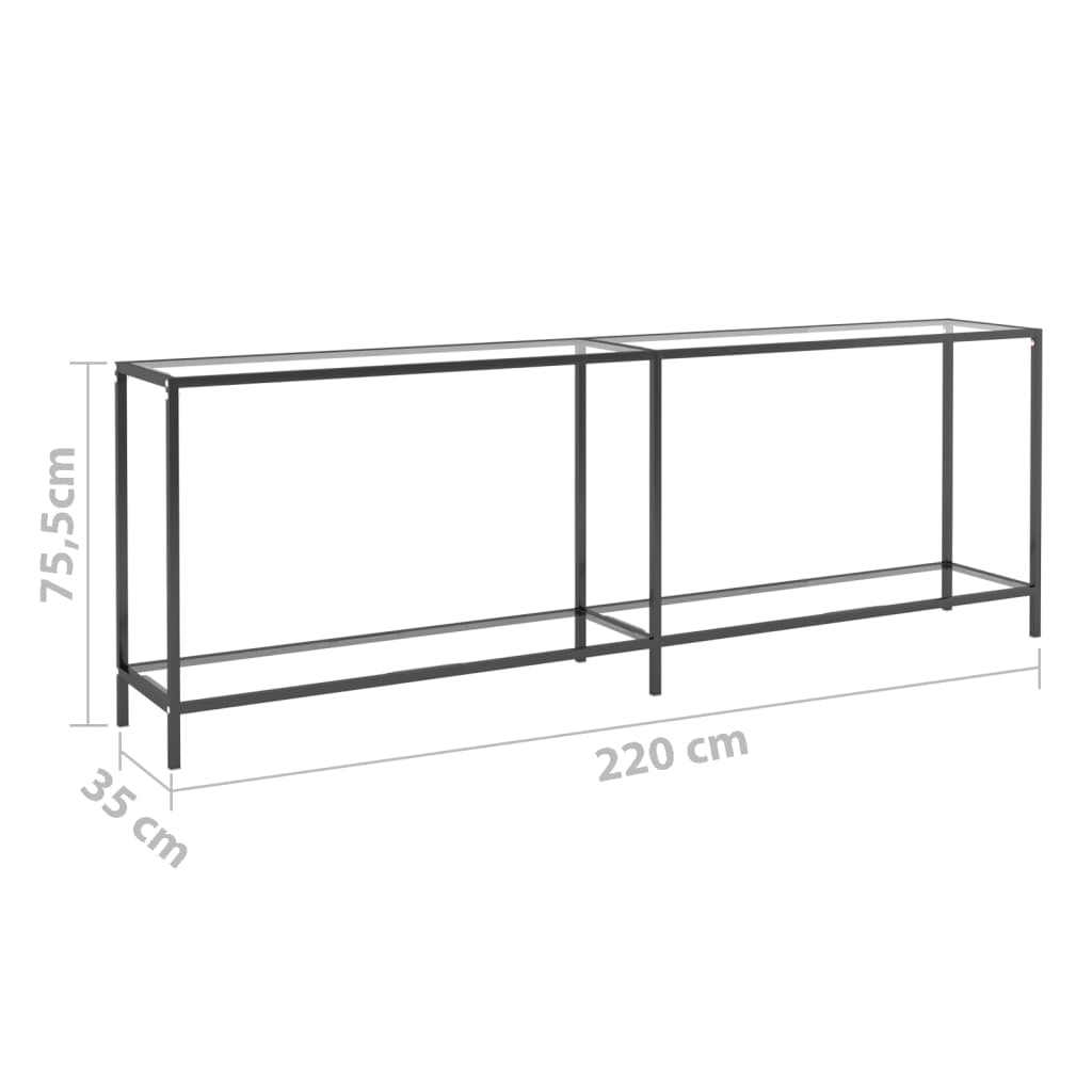 Table console Transparent 220x35x75,5 cm Verre trempé - XIOS