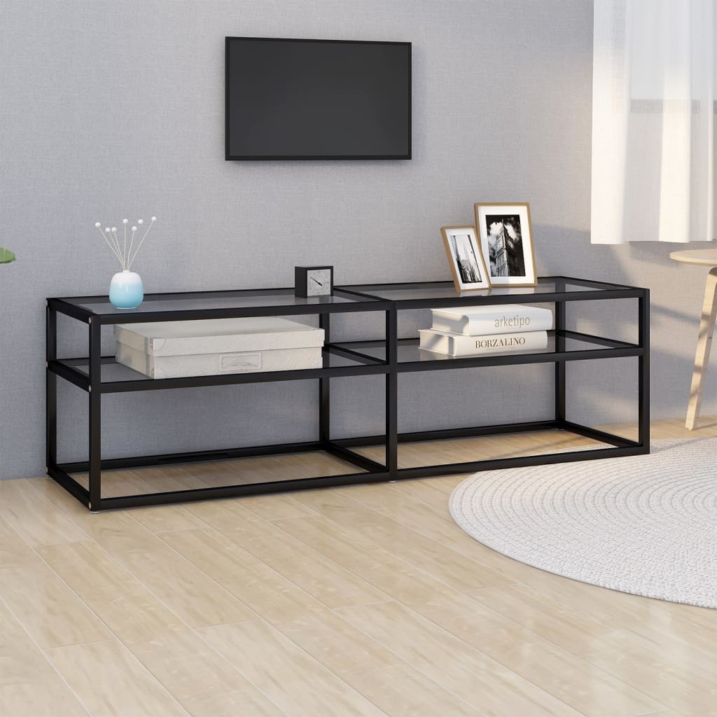 Meuble TV Transparent 140x40x40,5 cm Verre trempé - XIOS