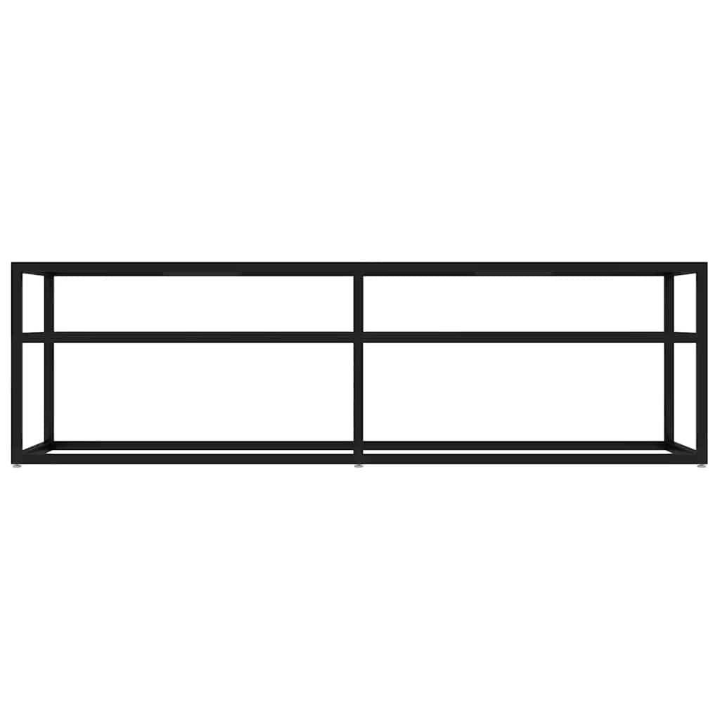 Meuble TV Noir 140x40x40,5 cm Verre trempé - XIOS