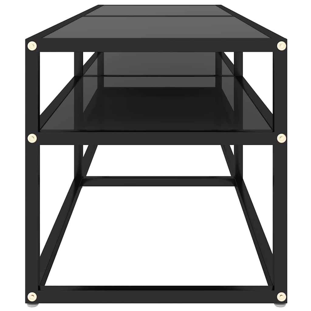 Meuble TV Noir 140x40x40,5 cm Verre trempé - XIOS