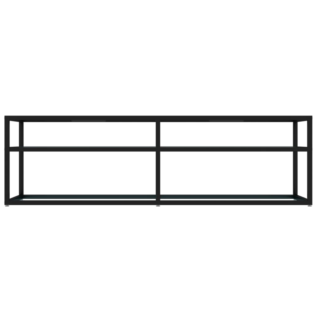 Meuble TV marbre blanc 140x40x40,5 cm verre trempé - XIOS