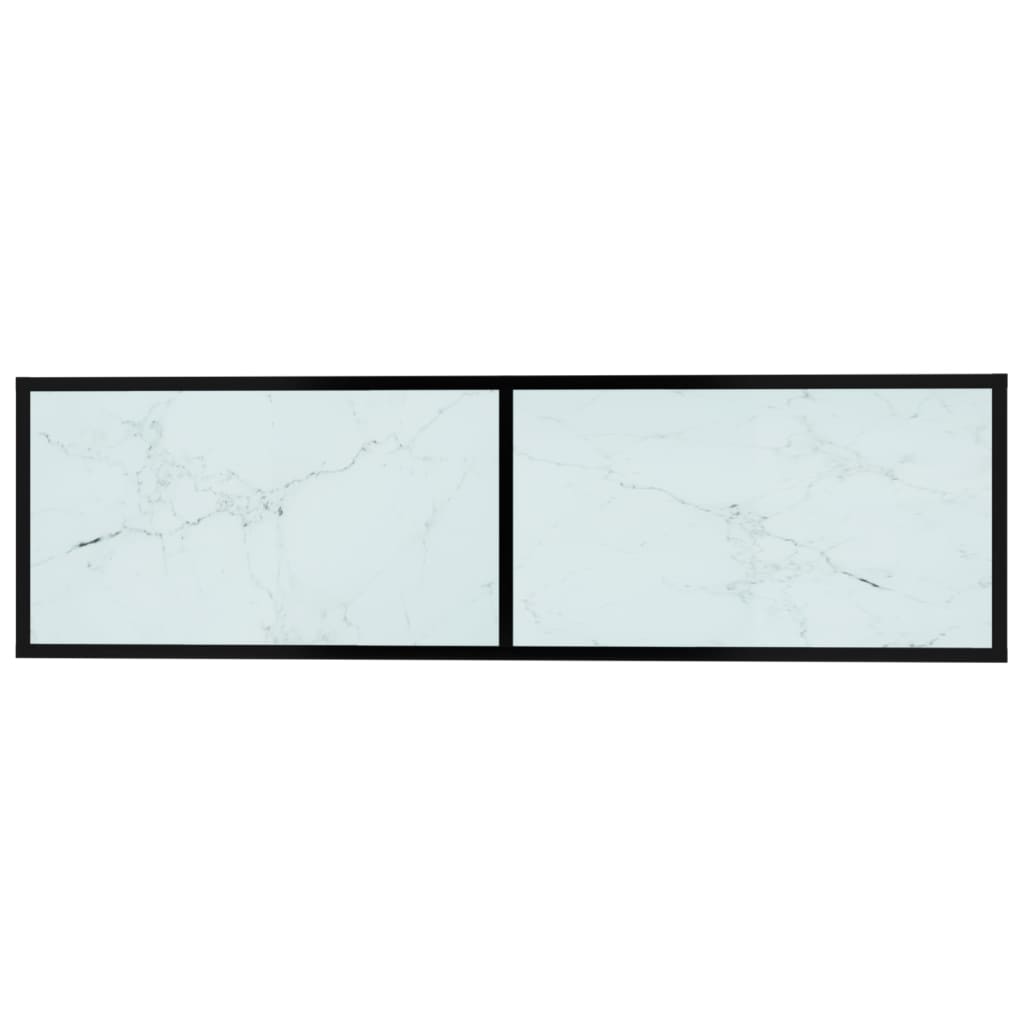 Meuble TV marbre blanc 140x40x40,5 cm verre trempé - XIOS