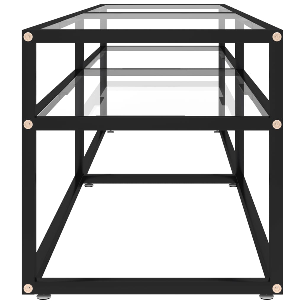 Meuble TV transparent 160x40x40,5 cm verre trempé - XIOS