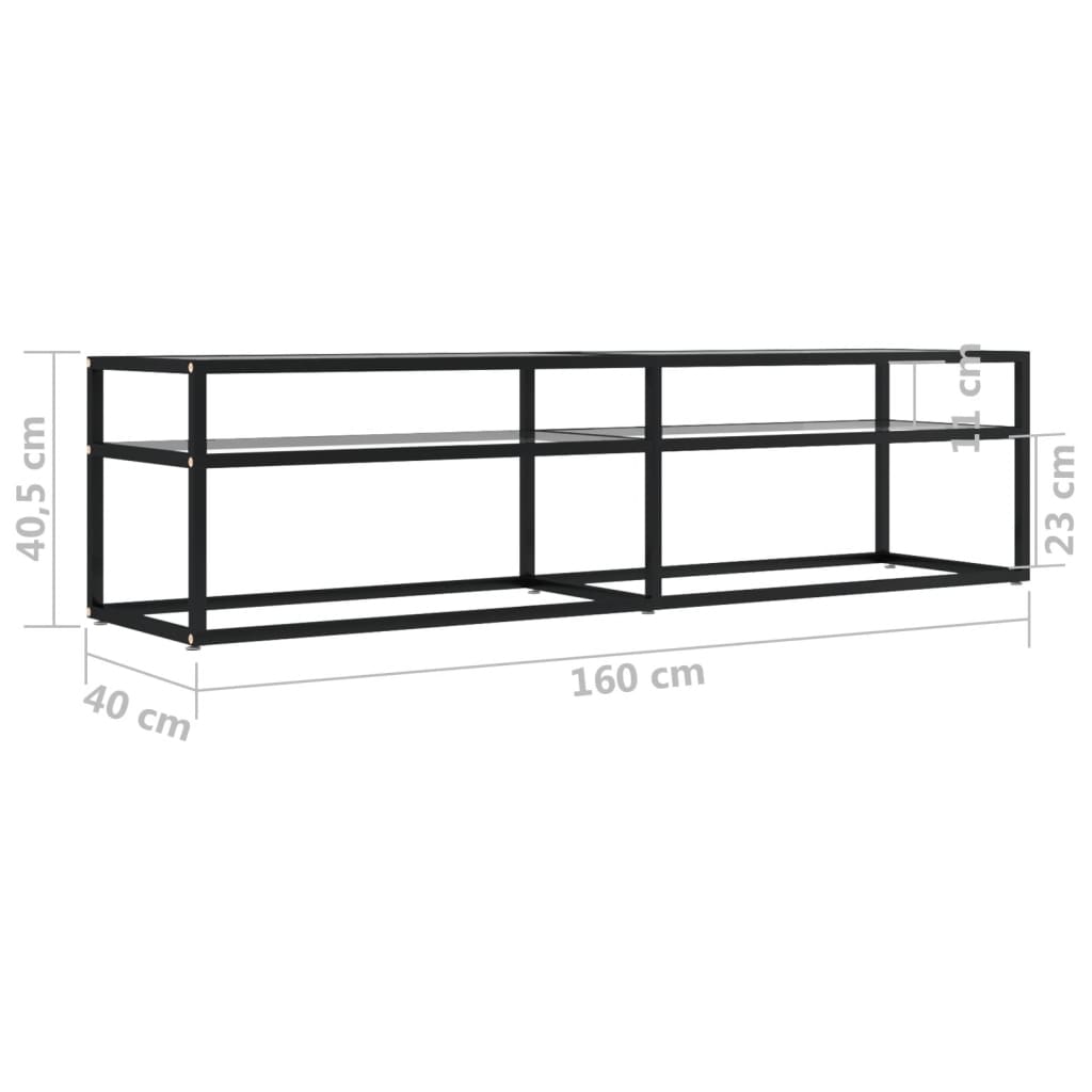 Meuble TV transparent 160x40x40,5 cm verre trempé - XIOS