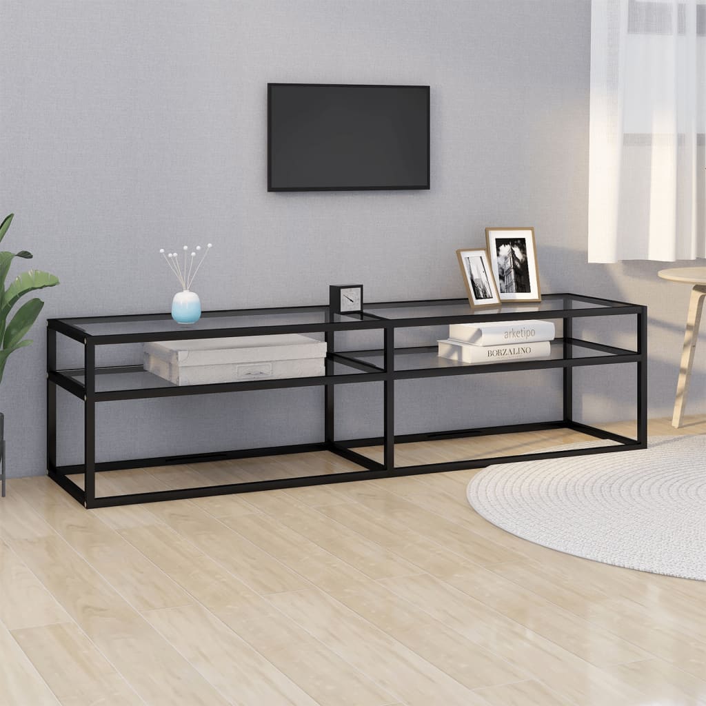 Meuble TV transparent 160x40x40,5 cm verre trempé - XIOS