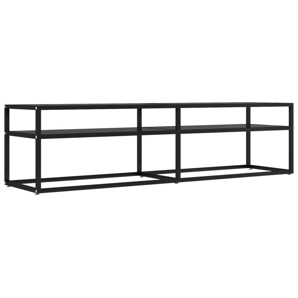 Meuble TV noir 160x40x40,5 cm verre trempé - XIOS