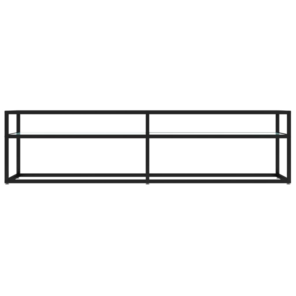 Meuble TV Marbre blanc 160x40x40,5 cm Verre trempé - XIOS