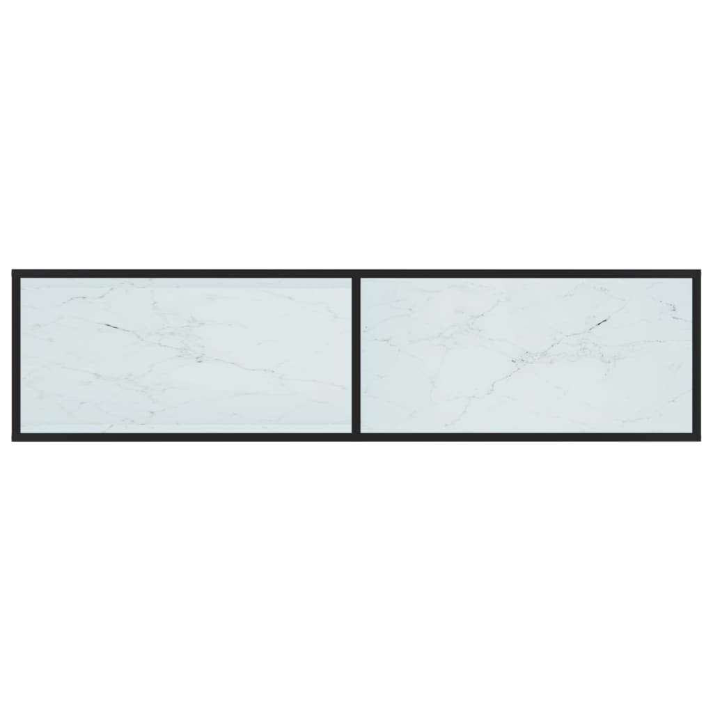 Meuble TV Marbre blanc 160x40x40,5 cm Verre trempé - XIOS