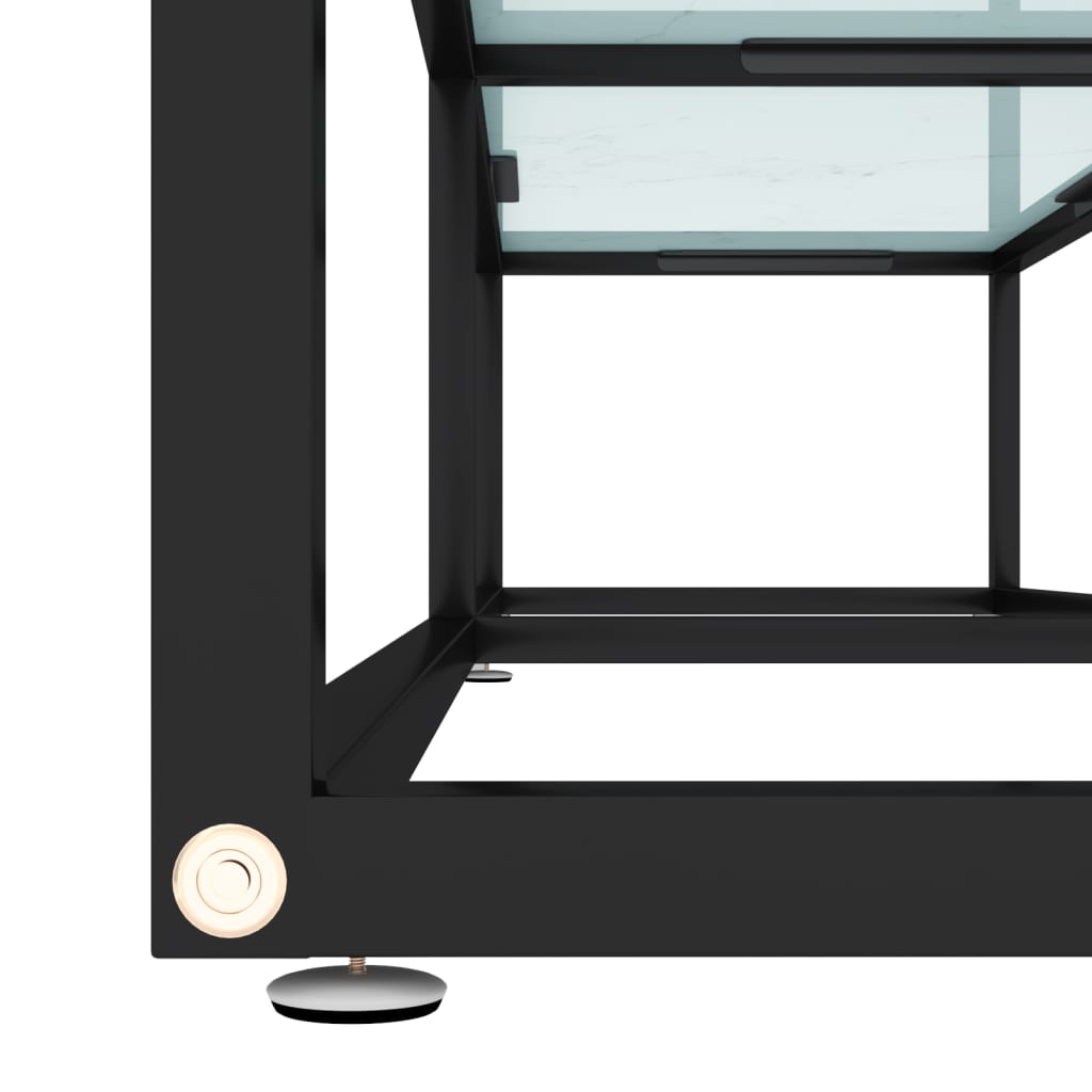 Meuble TV Marbre blanc 160x40x40,5 cm Verre trempé - XIOS