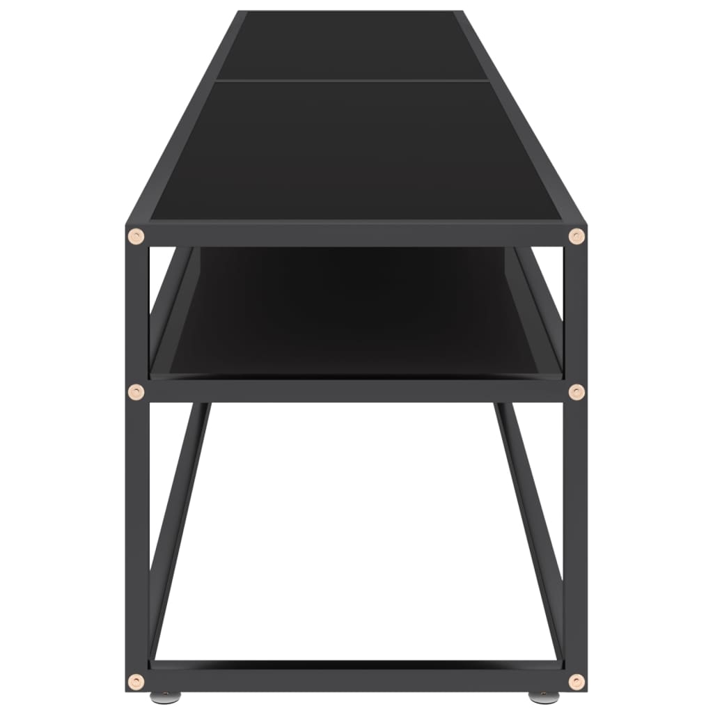 Meuble TV noir 180x40x40,5 cm verre trempé - XIOS