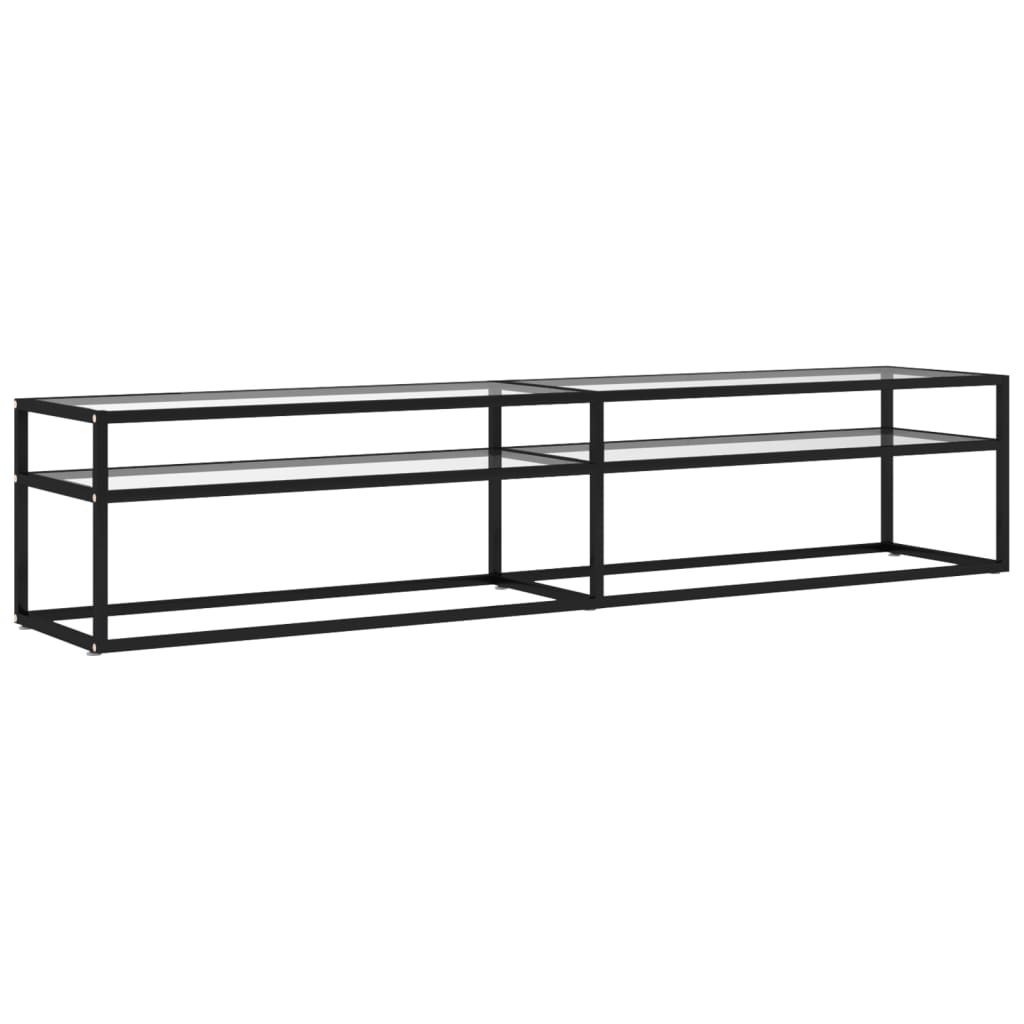 Meuble TV transparent 200x40x40,5 cm verre trempé - XIOS