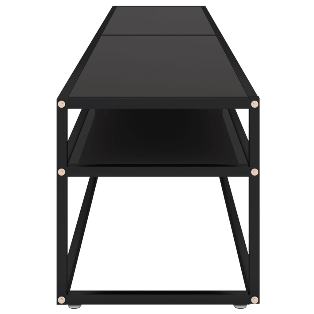 Meuble TV noir 200x40x40,5 cm verre trempé - XIOS