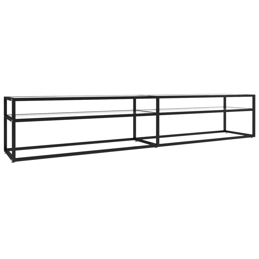Meuble TV transparent 220x40x40,5 cm verre trempé - XIOS