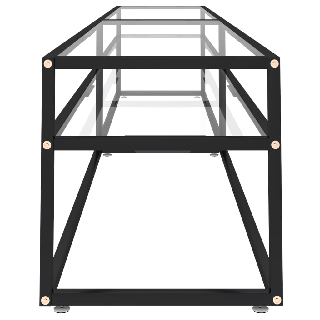 Meuble TV transparent 220x40x40,5 cm verre trempé - XIOS
